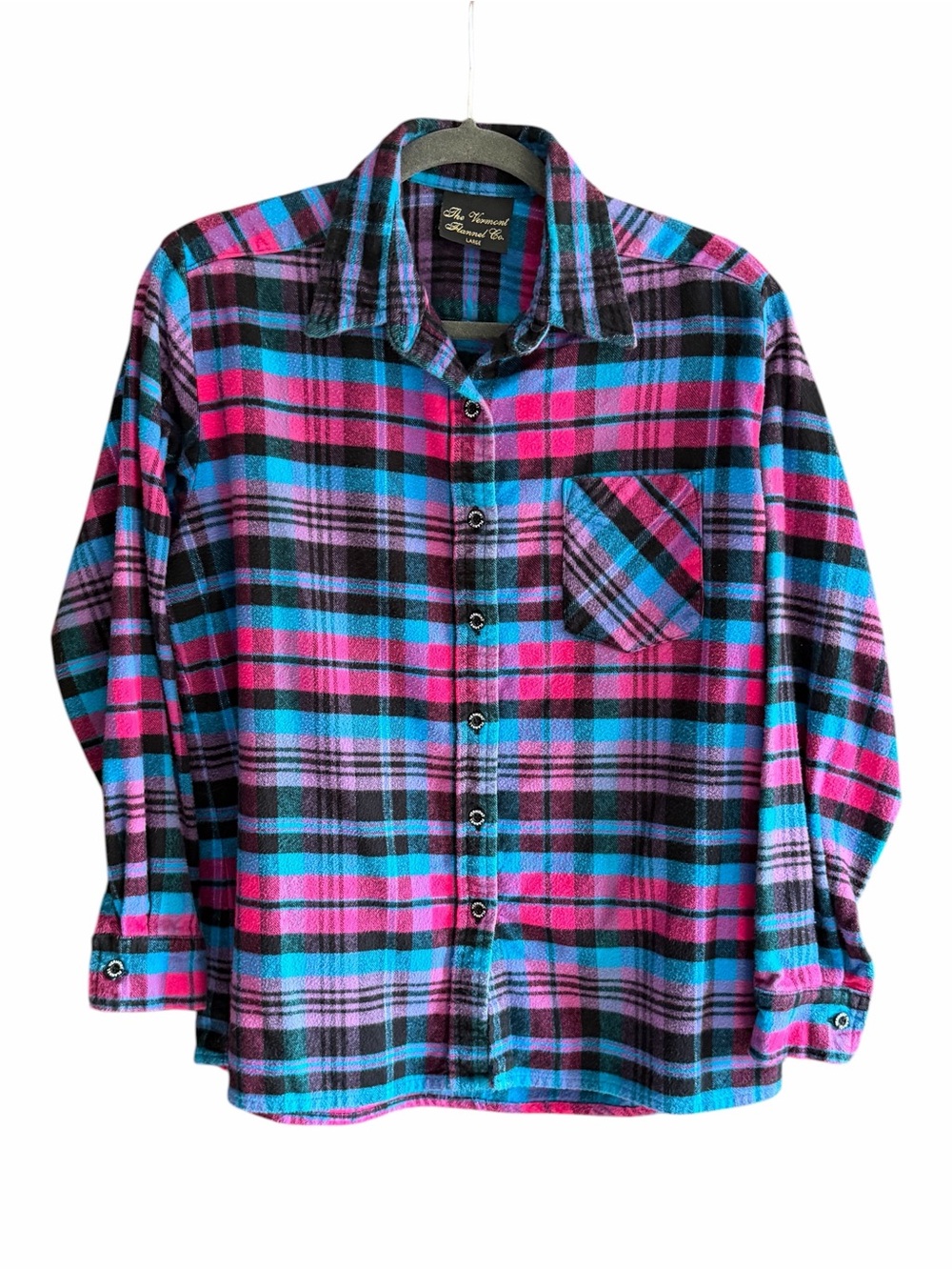 THE VERMONT FLANNEL COMPANY Women's Plaid Button Down Flannel Shirt M